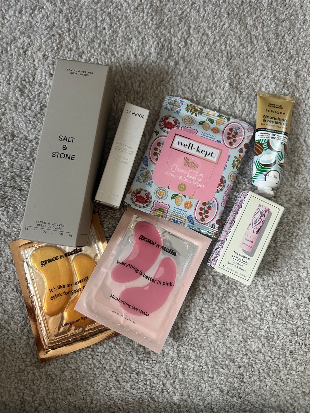 NWT 7 piece bundle LANEIGE Milky Way Lip Glowy Balm in Cream White
